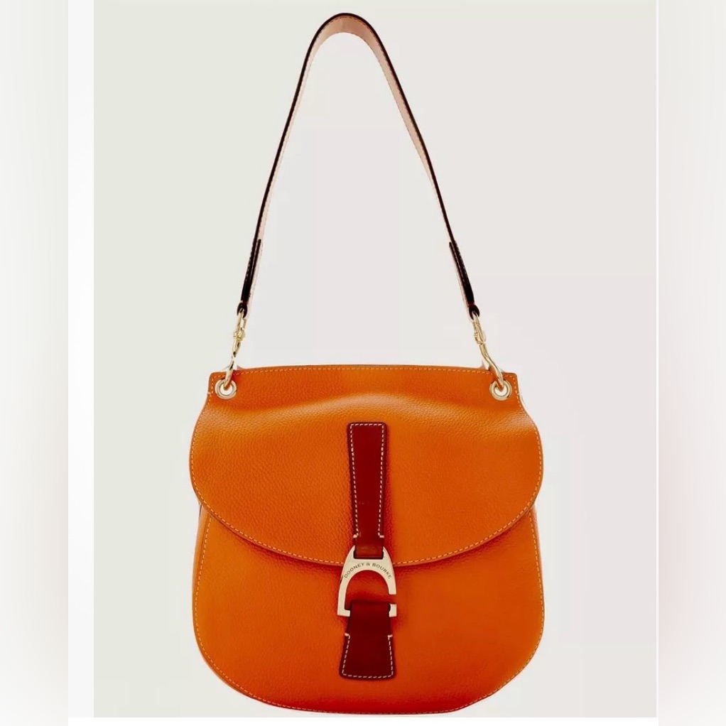 Dooney & Bourke Pebble Crossbody Leather Satchel - Orange- Brand New